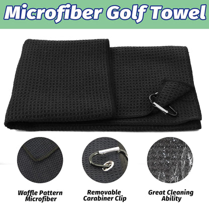 Golf Essentials Kit, 29 in 1 Golf Club Cleaning Kit - Golf Towel, Golf Club Brush, Gift Golf Balls, Golf Line Stencils and Pens, Golf Tee and Markers, Golf Divot Repair Tool - Golf Accessories for Men