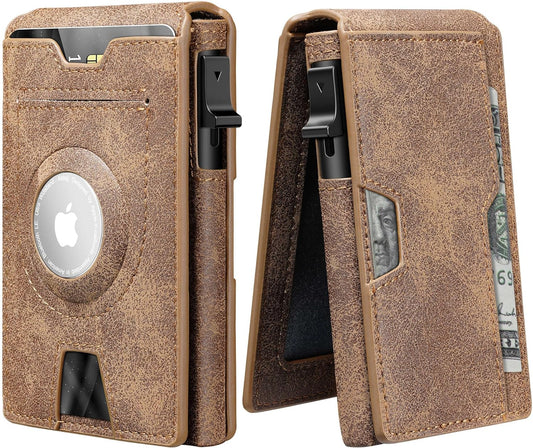 Airtag Wallet, Smart Wallet, Air Tag Wallet for Men, Leather Wallet with Airtag Holder, RFID Pop up Wallet, Credit Card Holder, Wallet for Men Slim Minimalist